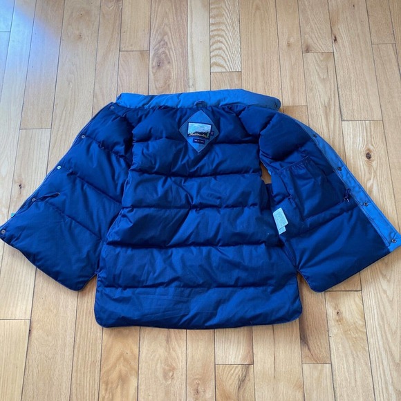 Vintage Mens Down Feather Vest Blue Sz M Medium Full Zip Snap Fieldmaster - Picture 3 of 8